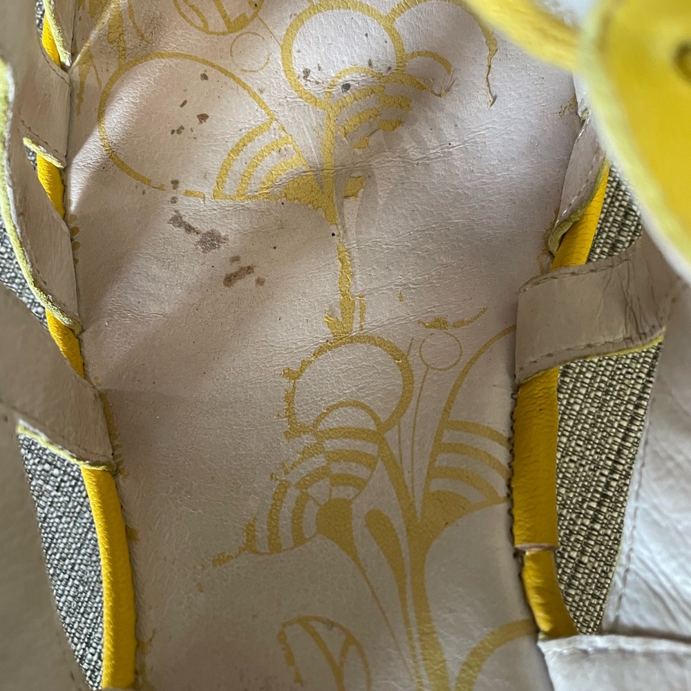 FLY London Leather Lace Up Wedge Sandals Yapi Lemon - Picture 9 of 13